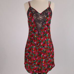 Vtg Victoria's Secret Floral Lace Babydoll Nightgown Negligee Slip Nightie Teddy
